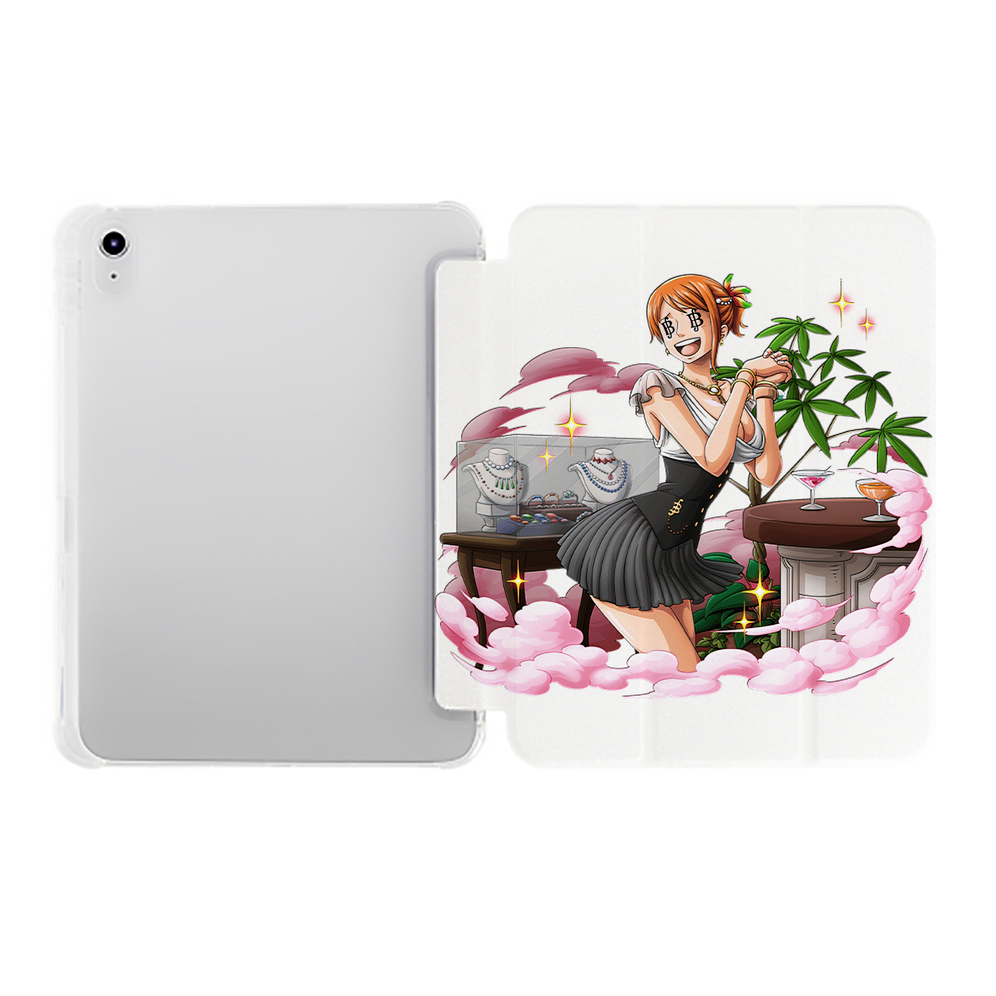 （画像用） ワンピース ナミ ONE PIECE Nami IPad ケース ペン収納付き 三つ折りスタンド PUレザー×シリコン 対応機種9.5/10.5/10.9インチ
